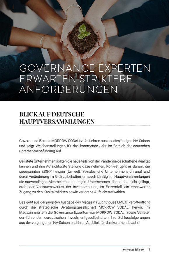 Governance Experts Expect Stricter Requirements (German)
